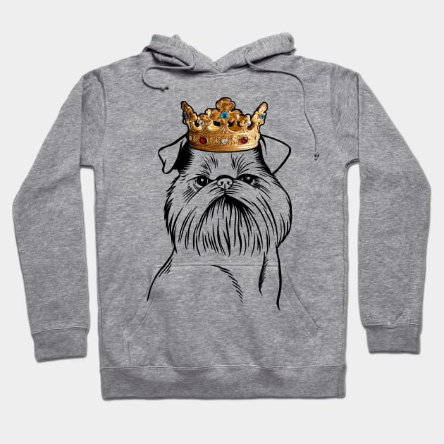 Brussels Griffon Dog King Queen Wearing Crown Hoodie by millersye